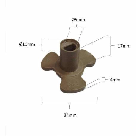 Pino de arraste para prato de micro-ondas Taurus, Panasonic com 5 mm de diâmetro e 17 mm de altura. UNIVERSAL - 1