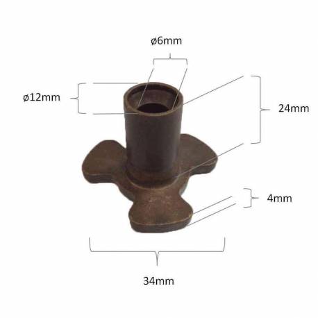 Arrastar pinhão para o prato de micro-ondas PANASONIC 6 mm de diâmetro de 24 mm de diâmetro de altura UNIVERSAL - 1