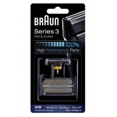 Combi Pack Cuchilla Lamina Cabezal Afeitado Braun Combi Series 3 31B Negra Contour Flex 5000 / 6000 BRAUN - 1