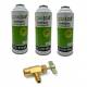 Pack 3 Botellas GASICA + Grifo Gas Ecológico D2 225gr UNIVERSAL - 1